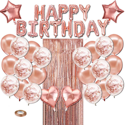 Happy Birthday Balloon Arch Kit – 100-Piece Garland & Star Foil Balloons | 7 Colours Options