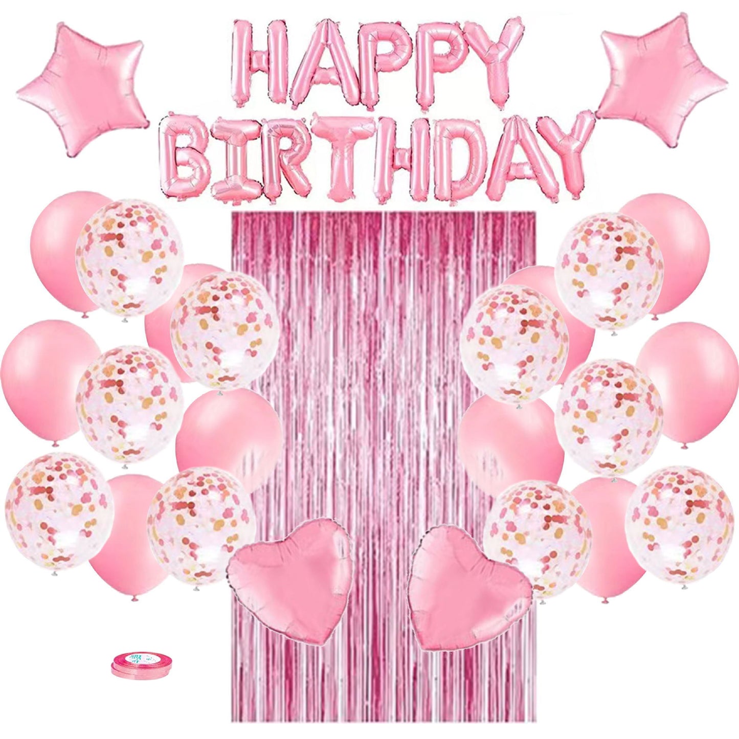 Happy Birthday Balloon Arch Kit – 100-Piece Garland & Star Foil Balloons | 7 Colours Options