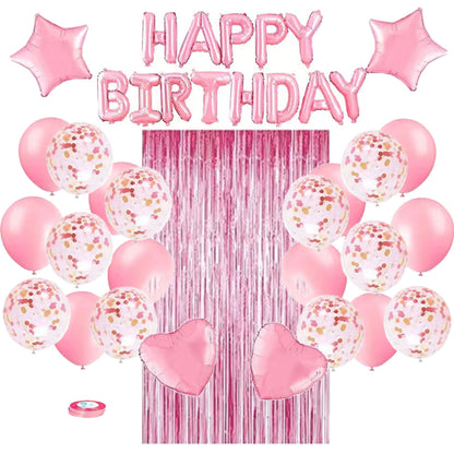 Happy Birthday Balloon Arch Kit – 100-Piece Garland & Star Foil Balloons | 7 Colours Options