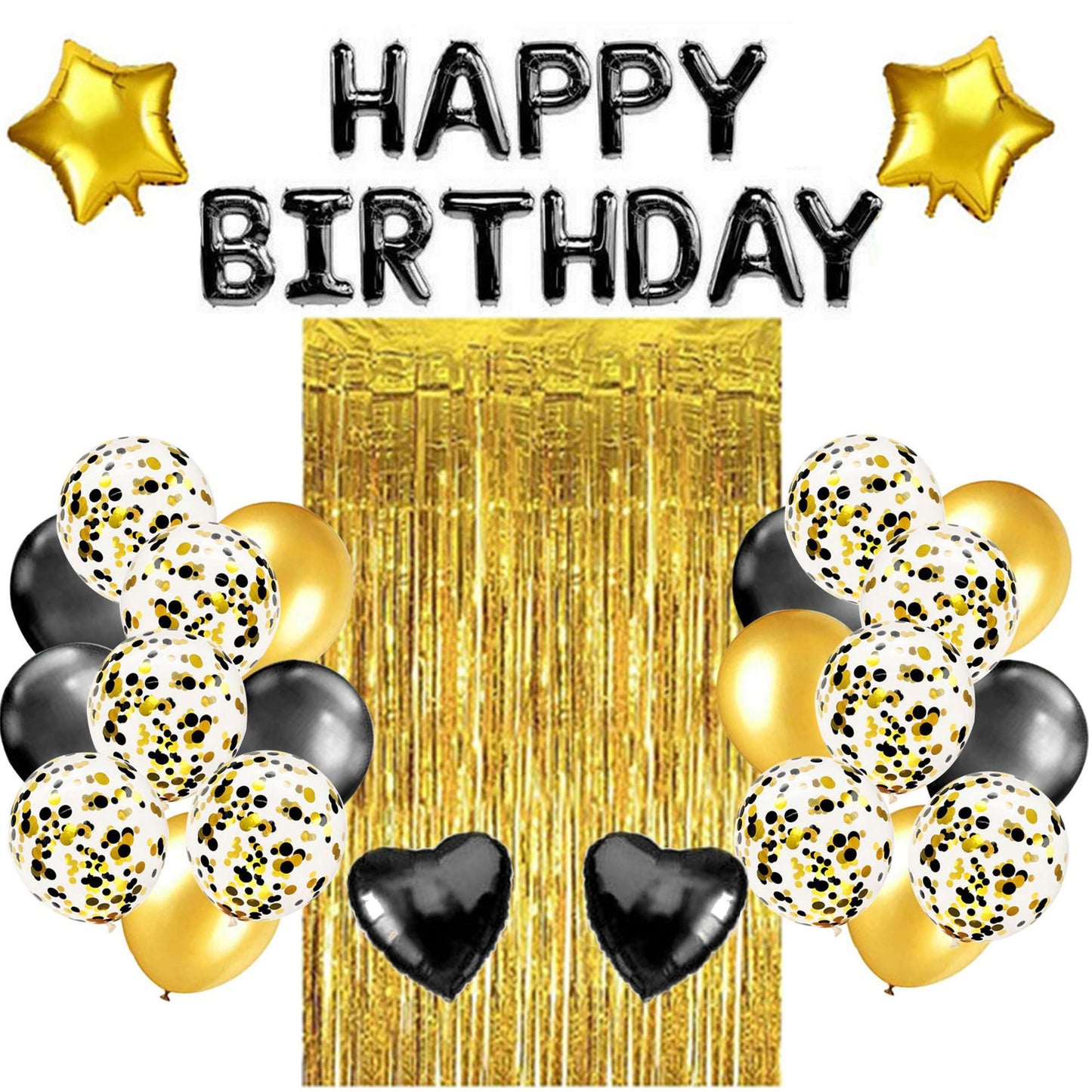 Happy Birthday Balloon Arch Kit – 100-Piece Garland & Star Foil Balloons | 7 Colours Options