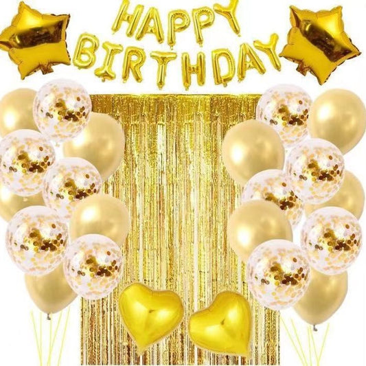 Happy Birthday Balloon Arch Kit – 100-Piece Garland & Star Foil Balloons | 7 Colours Options